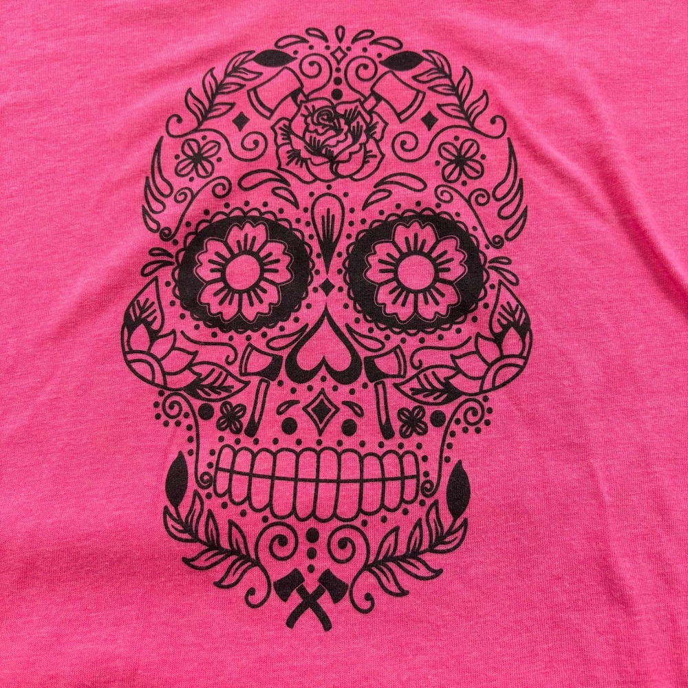 Next Level Apparel Pink Skull Graphic Tee